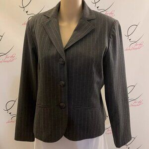 Pantology. Size 14P. Professional Lined Pinstripe w Metallic Blazer. LC